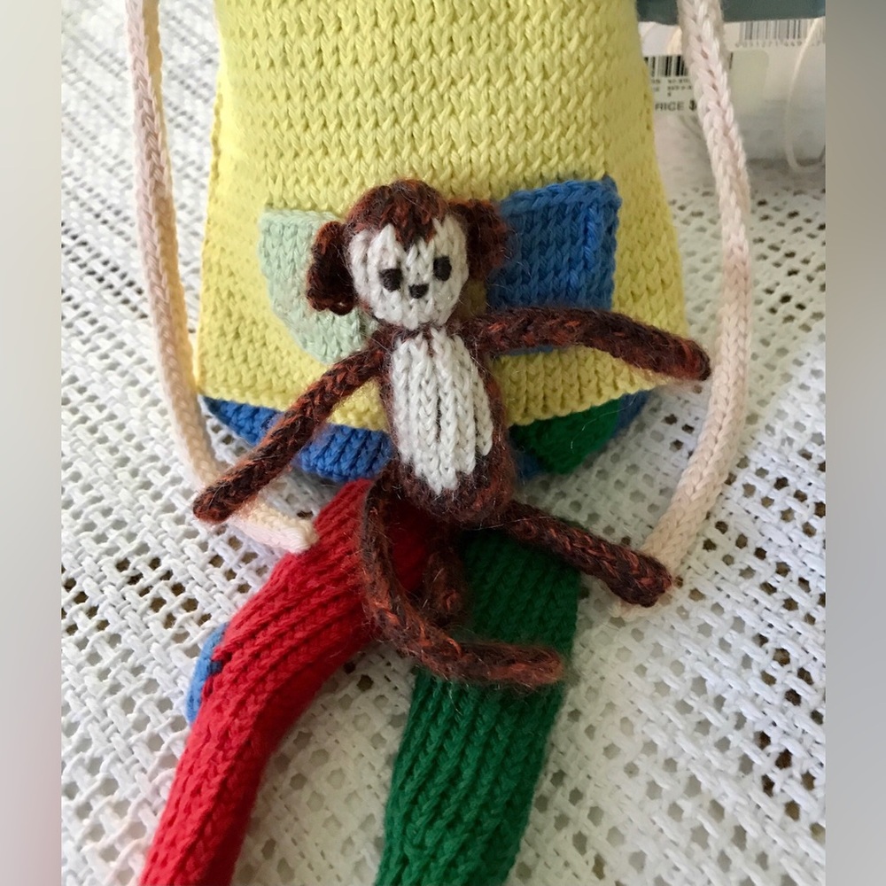 Handmade Knit Pippi Longstocking Doll Mr Nilsson Monkey OOAK Detailed Doll - Picture 11 of 16